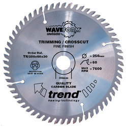 Trend TR/250X60X30 Saw blade trimming 250mm x 60 teeth x 30mm