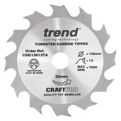 Trend CSB/13612TA Craft saw blade 136 x 12 teeth x 20 thin